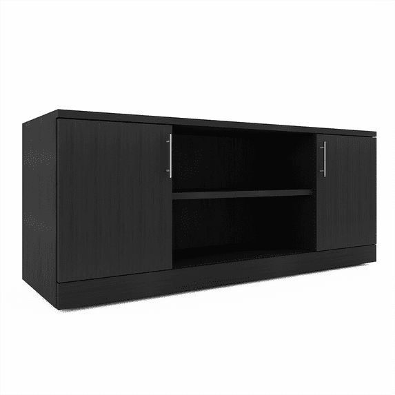 Sol Series Storage Cabinet Credenza 2 Shelves With Doors 24"x70"