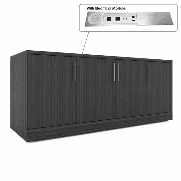 Sol Series Storage Credenza 4 Doors Closed Shelves Storage Cabinet