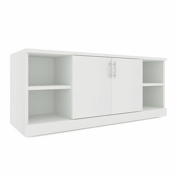 Sol Series Storage Credenza Open Shelves And Doors 24"Dx70"W Cabinet