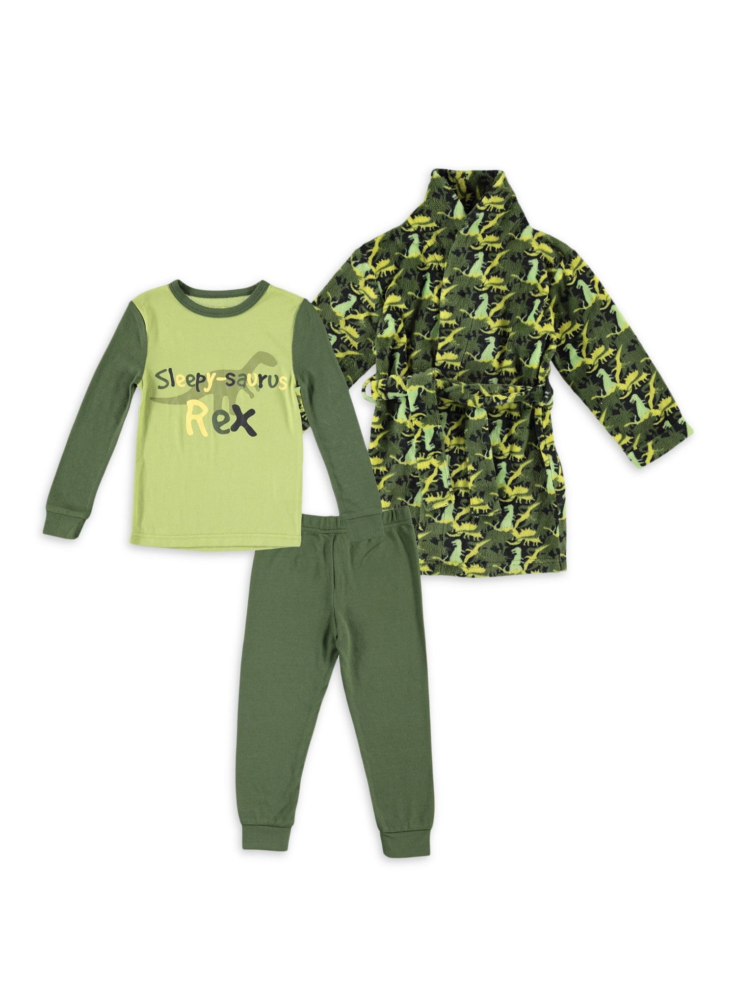 Sol Sleep Toddler Boy 3 Piece Robe and Pajama Sleep Set, Sizes 12 ...