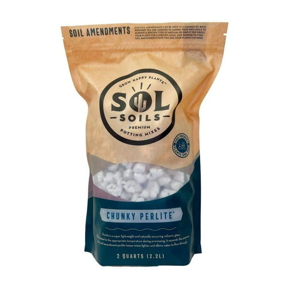 Sol Soils Chunky Perlite Horticultural Soil Amendment, 2 qt