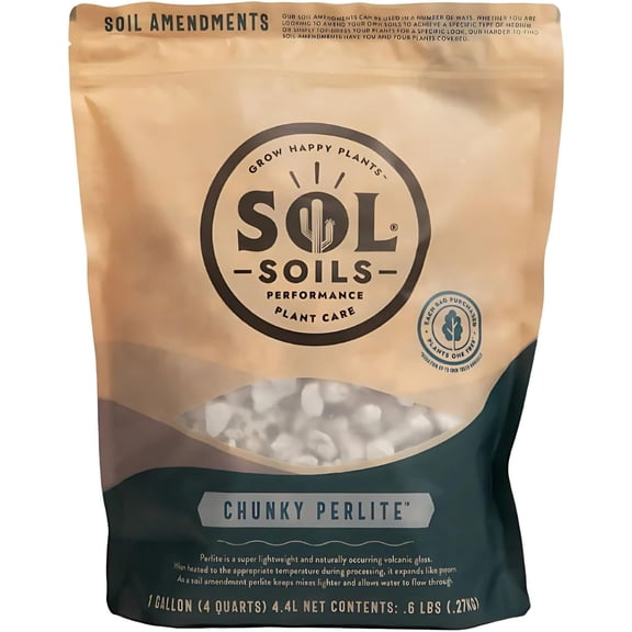 Sol Soils Chunky Perlite Horticultural Soil Amendment, 4 qt
