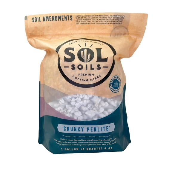 Sol Soils Chunky Perlite Horticultural Soil Amendment, 4 qt