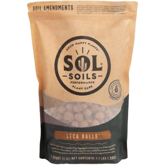 Sol Soils LECA Balls - Expanded Clay Pebbles for Semi-Hydroponic Growing - Pack of 2