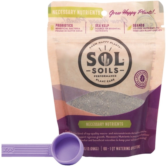 Sol Soils Necessary Nutrients - Complete Houseplant Fertilizer for Lush Growth - Pack of 8