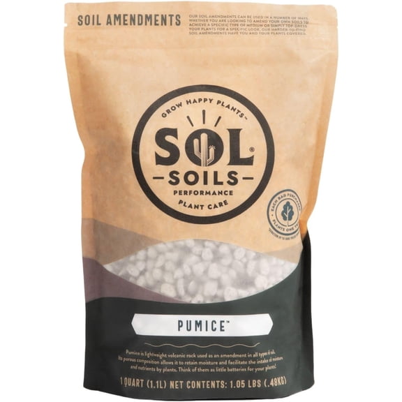 Sol Soils Pumice - Horticultural Pumice Soil Amendment for Drainage & Aeration - Pack of 12