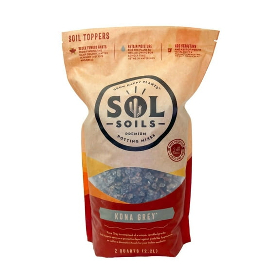 Sol Soils Artificial Plant Kona Grey Topper - Decorative Granite - 2 Quarts
