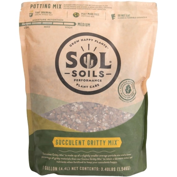 Sol Soils Succulent Potting Soil - Gritty Fast-Draining Cactus & Succulent Mix - Pack of 18