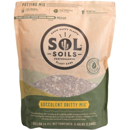 Sol Soils Succulent Potting Soil - Gritty Fast-Draining Cactus & Succulent Mix - Pack of 2