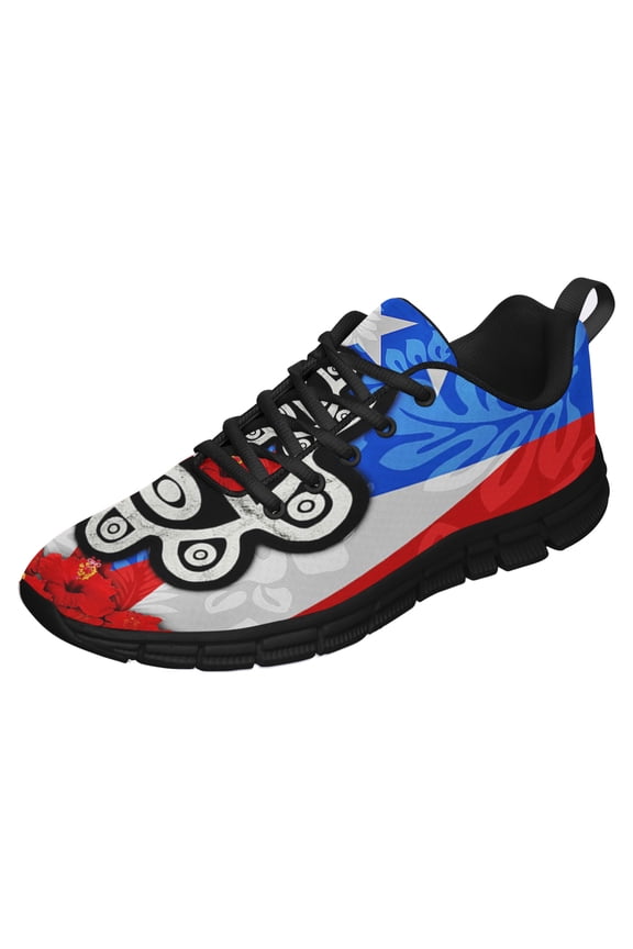 Sol Taino Puerto Rico Shoes for Men Women Running Shoes Lightweight Walking Sneakers Mesh Athletic Sport Shoes Black Size 7