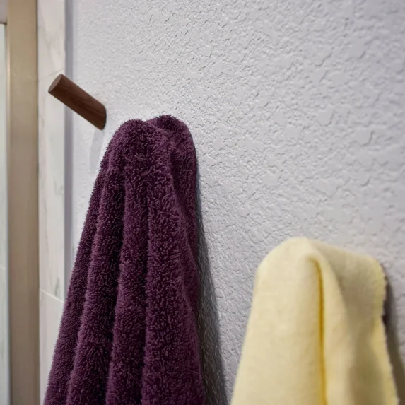 Sol Walnut Wood 1 7/8" Long Hook | Towels |Robes |Coats | Hats