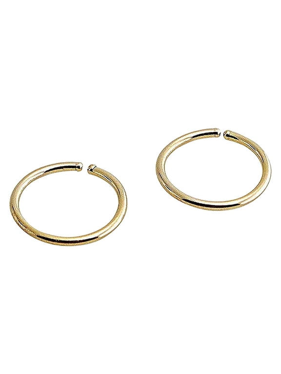 22 GA 14K Gold Filled Hoop Body Cartilage Piercing Jewelry for Women 8 mm, (1 Pair)