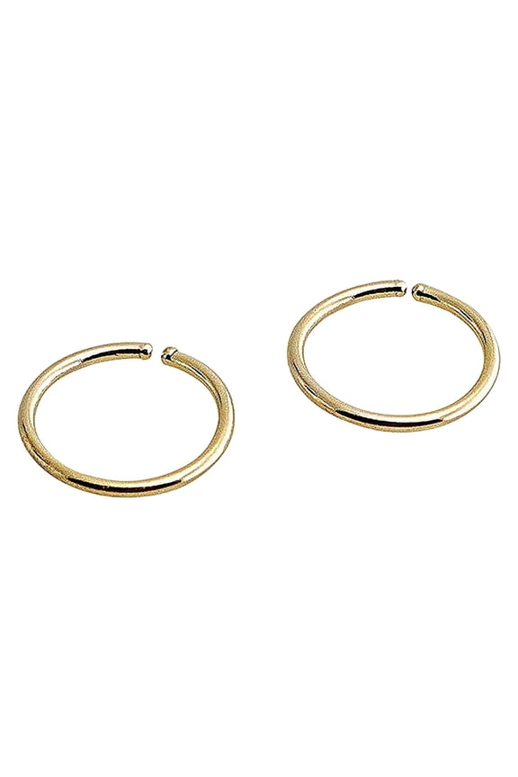 22 GA 14K Gold Filled Hoop Body Cartilage Piercing Jewelry for Women 8 mm, (1 Pair)