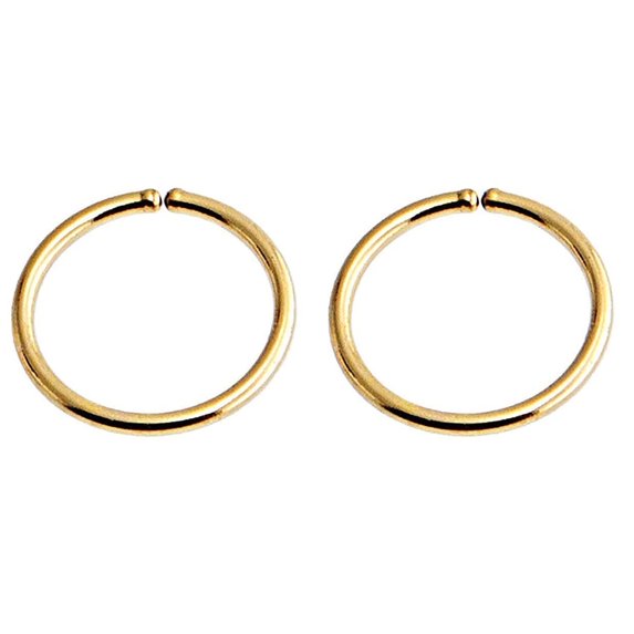 Gold Filled Nose Rings, 20 GA Hypoallergenic Thin Tiny Hoops 7.5mm Double Piercing Earrings Adult