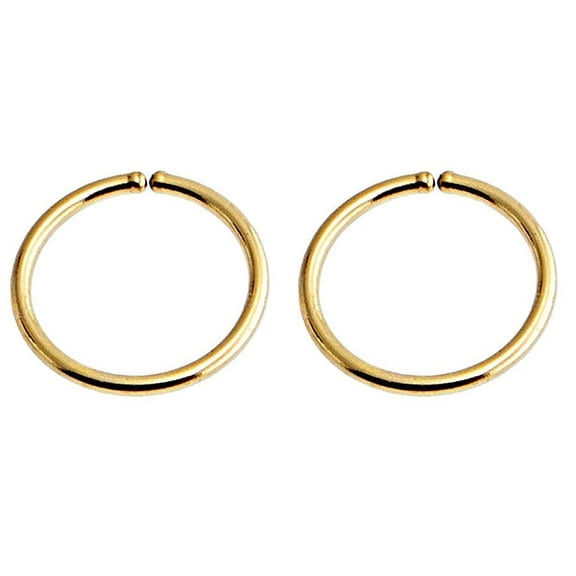 Gold Filled Nose Rings, 20 GA Hypoallergenic Thin Tiny Hoops 7.5mm Double Piercing Earrings Adult