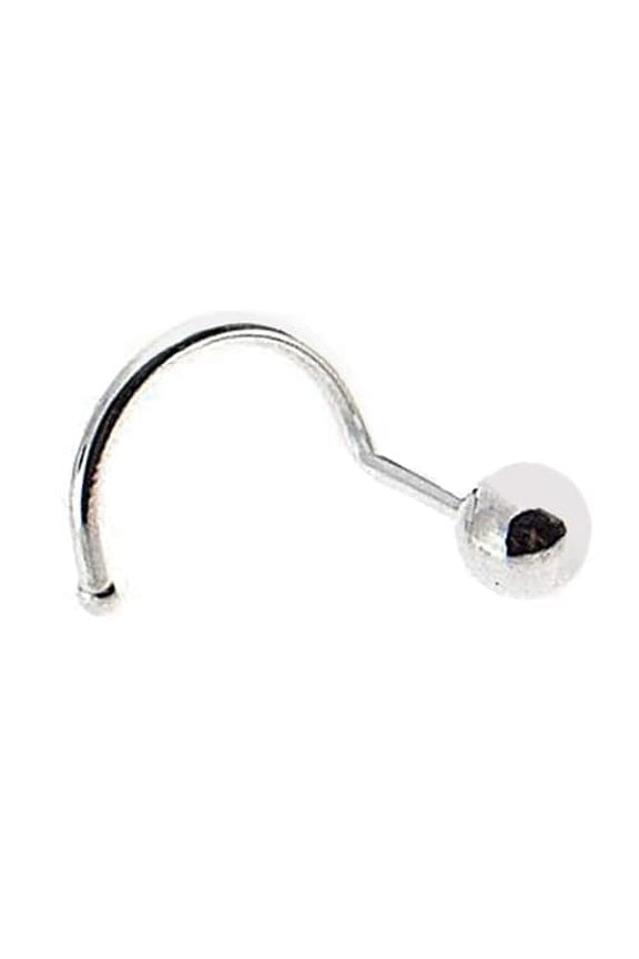 Sterling Silver Gray Nose Screw Corkscrew Piercing, 1 Count