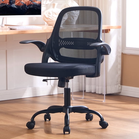 TMV Ergonomic Mesh Office Chair - High Back Gaming Desk Chair, Computer Chair with Lumbar Support & Wheels, Modern Vanity Chair for Home Office,Living Room,Bedroom,Black