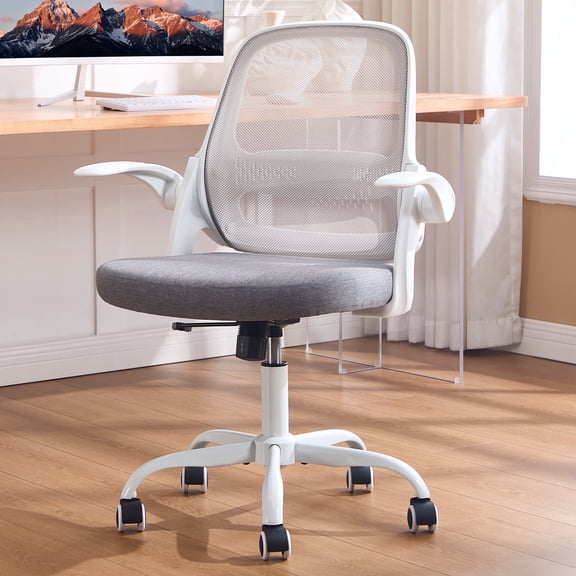 TMV Ergonomic Mesh Office Chair - High Back Gaming Desk Chair, Computer Chair with Lumbar Support & Wheels, Modern Vanity Chair for Home Office,Living Room,Bedroom,Grey