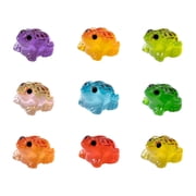 SolTerra 27 Pcs Glow in the Dark Miniature Frogs, 9 Colors Tiny Resin Frog Figures for Fairy Garden Decor, Car Dashboard, Hide and Seek Games and Party Favors