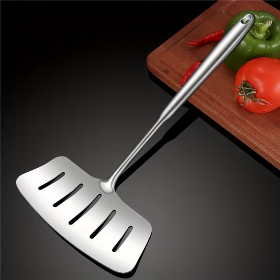SolTerra 304 Stainless Steel Fish Spatula, Wide Slotted Turner and Kitchen Flipper for Frying Fish, Eggs, Pancakes, and Steak