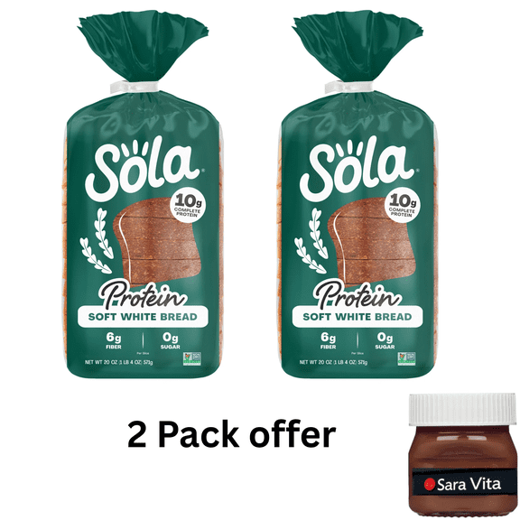 Sola 10g Complete Protein Soft Baked Regular White Bread Loaf, 20 oz, Shelf-Stable