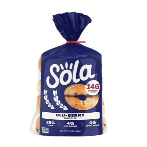 Sola Bread Blu-Berry Bagels, Non-GMO, 12 oz, 4 Count