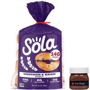 Sola Bread Cinnamon & Raisin Soft Bagels, Non-GMO, 12 oz, 4 Count