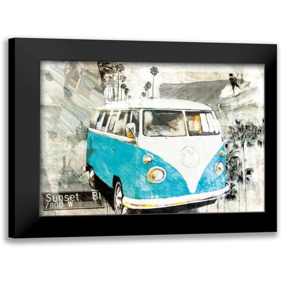 Sola, Bresso 24x19 Black Modern Framed Museum Art Print Titled - Hippie Van