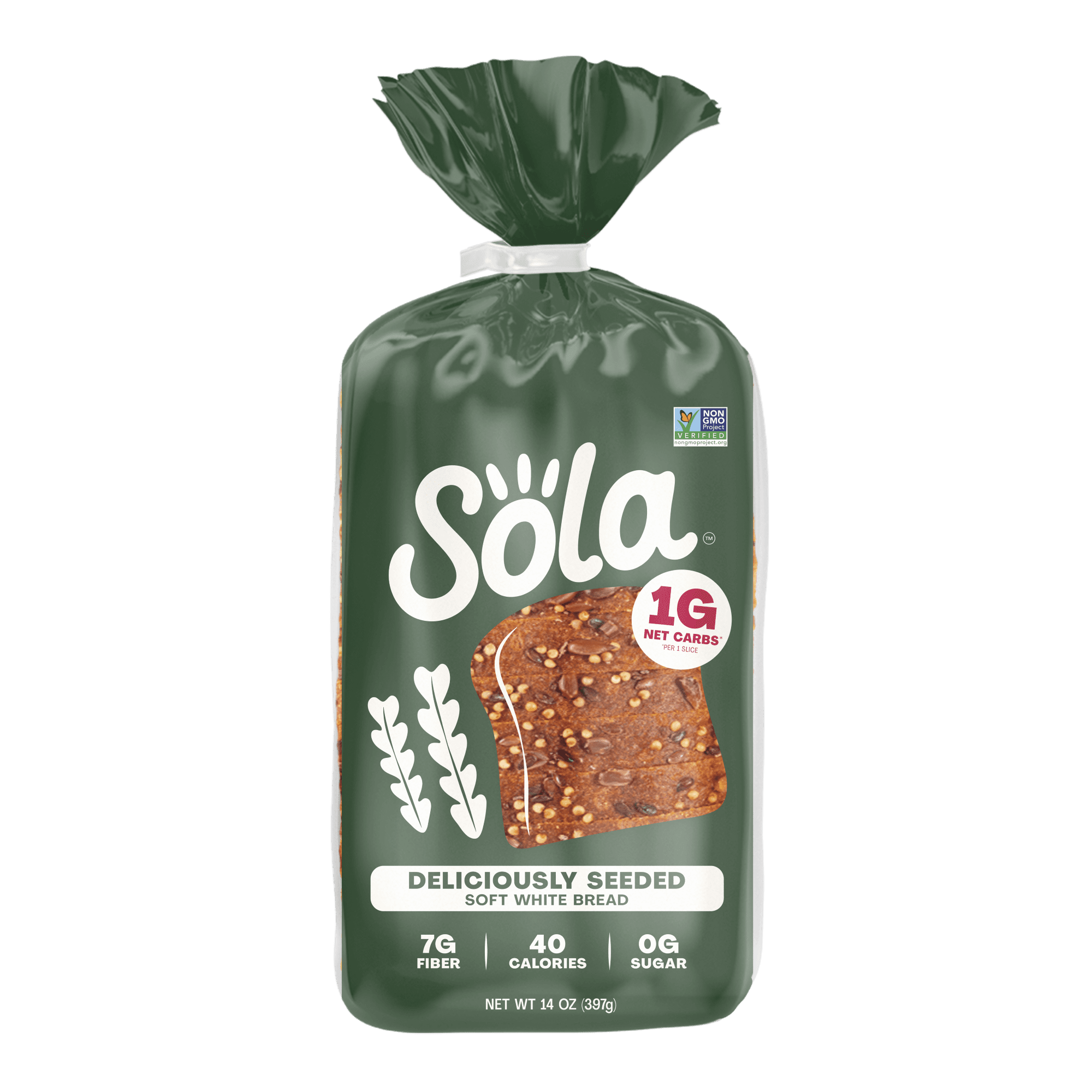 Sola Deliciously Seeded Bread, Soft White Bread, Non-GMO, 14 oz Loaf