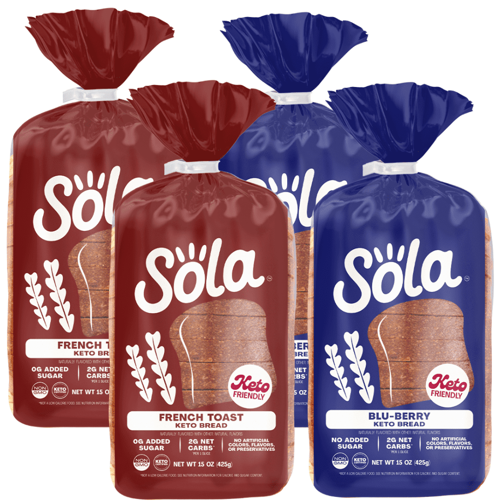 Sola French Toast & BluBerry Bread 4 Pack Keto, Low Carb, No Added
