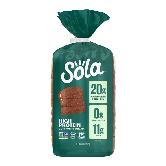 Sola High Protein Bread, 20g Complete Protein, Non-GMO, 20oz Loaf