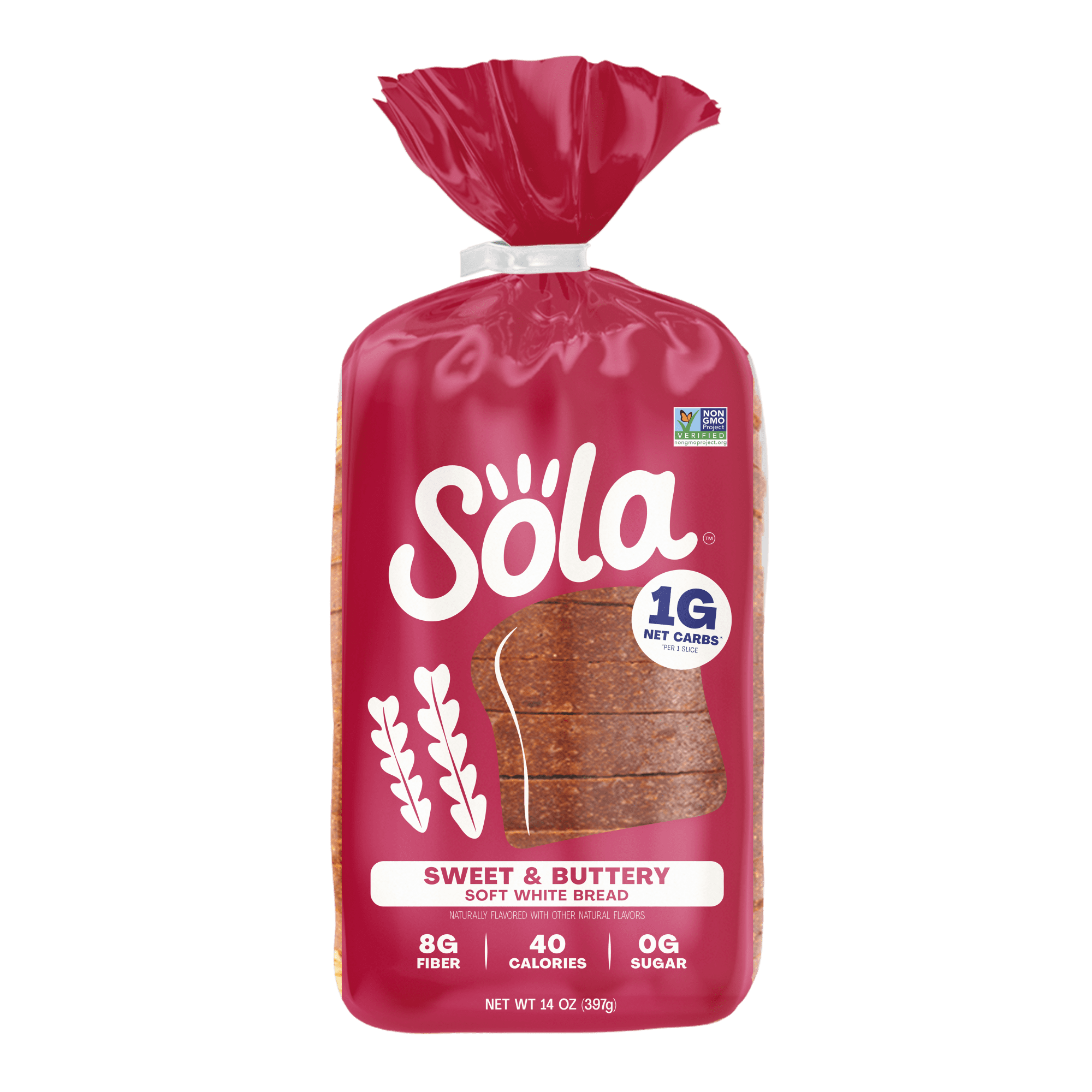 Sola Sola Sweet & Buttery Sliced Bread, Soft White Bread, Non-GMO, 14 oz, Regular, Shelf-Stable