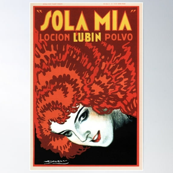 Sola Mia Italian Hair Shampoo Lotion Advertisement Vintage Art Deco Poster Wall Art, Modern Wall Decor For Living Room Bedroom, 16x24 UNFRAMED