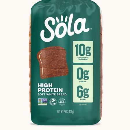 Sola High Protein Bread, 10g Complete Protein, Non-GMO, 20oz Loaf