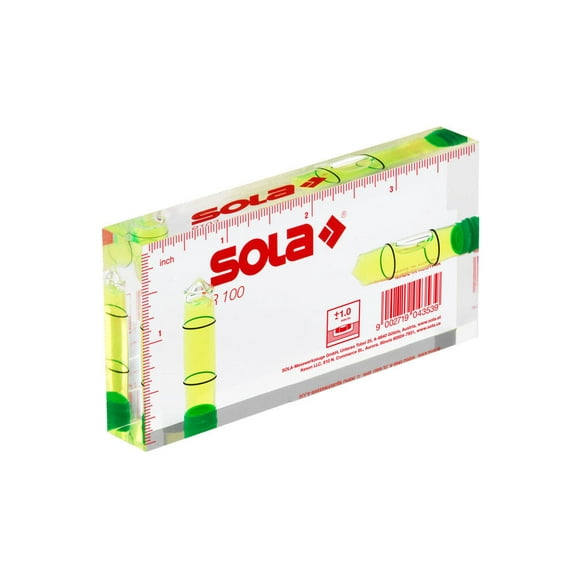 Sola Rectangular Acrylic Level, 4 Inch X 2 Inch X 0.5 Inch