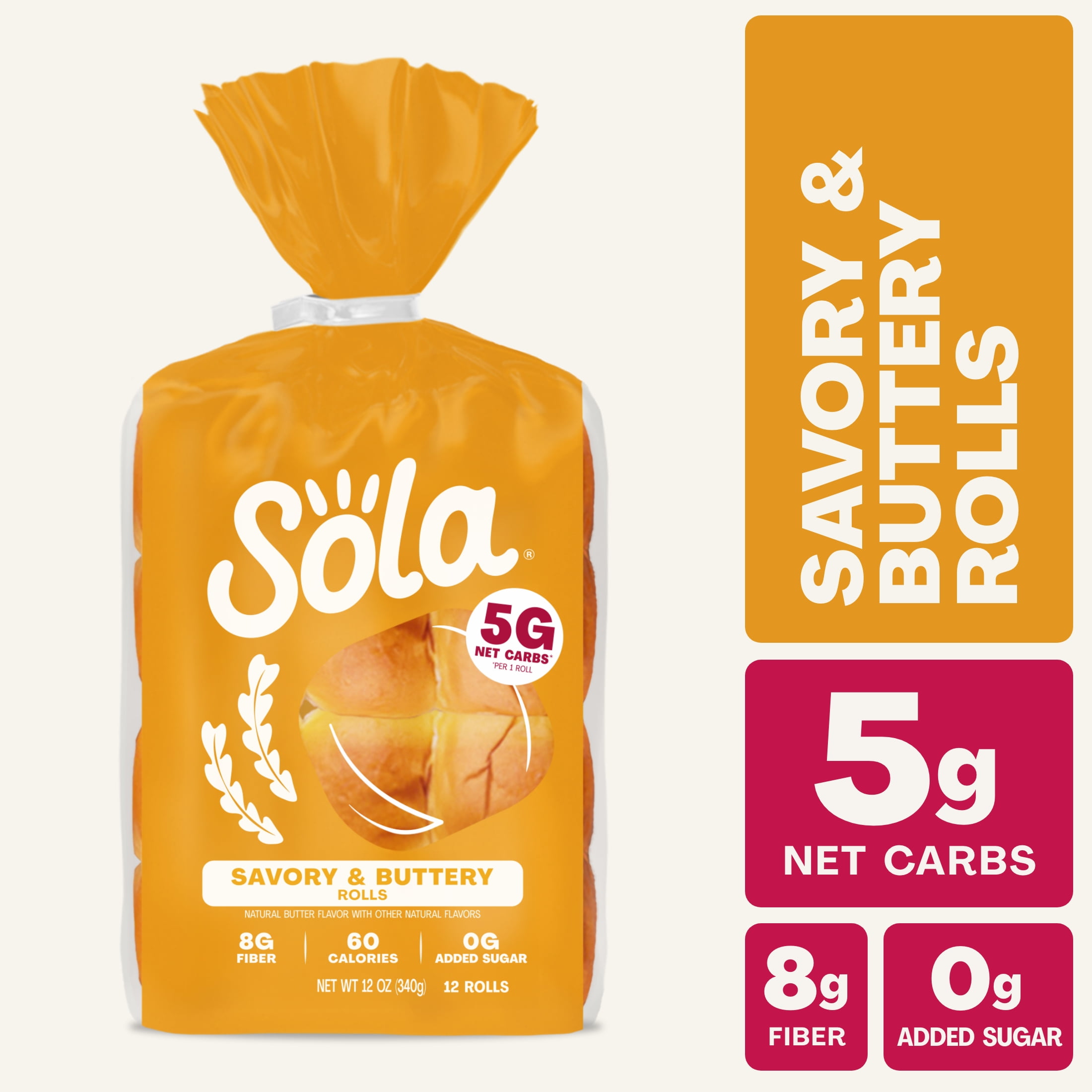 Sola Savory & Buttery Rolls, 12 Count