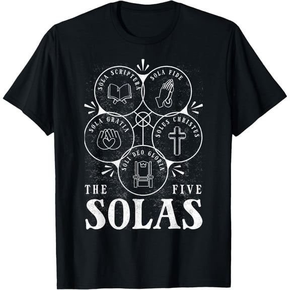 Sola Scriptura - Protestant, Christian Reformation, 5 Solas T-ShirtMen and women, Black T-shirt, size: Extra large
