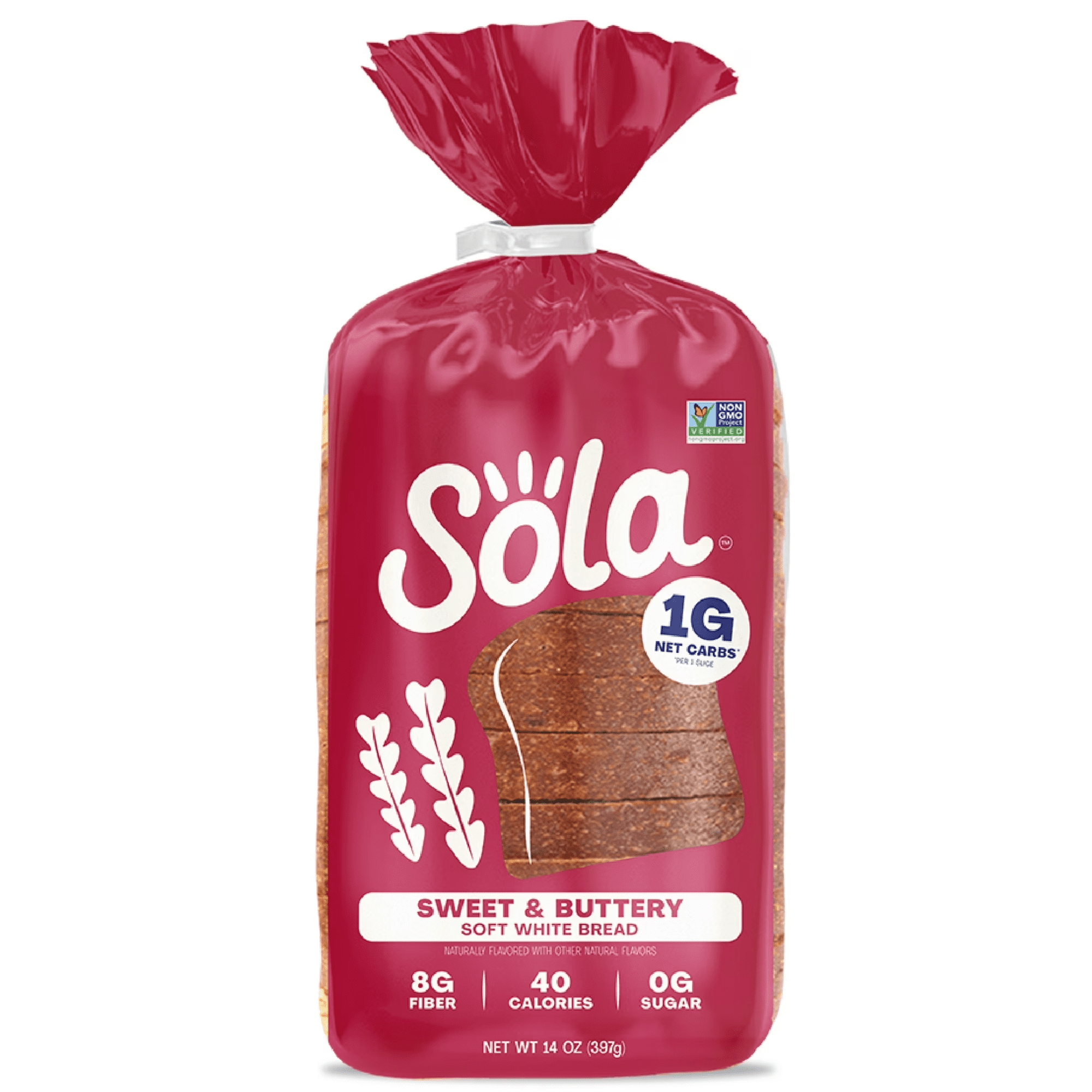 Sola Sweet & Buttery Sliced Bread, Soft White Bread, Non-GMO, 14 oz, Regular, Shelf-Stable ( 2 PACK )