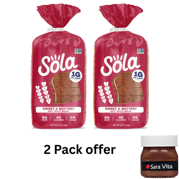 Sola Sweet & Buttery Sliced Bread, Soft White Bread, Non-GMO, 14 oz, Regular, Shelf-Stable