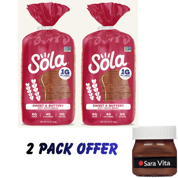 Sola Sweet & Buttery Sliced Bread, Soft White Bread, Non-GMO, 14 oz, Regular, Shelf-Stable
