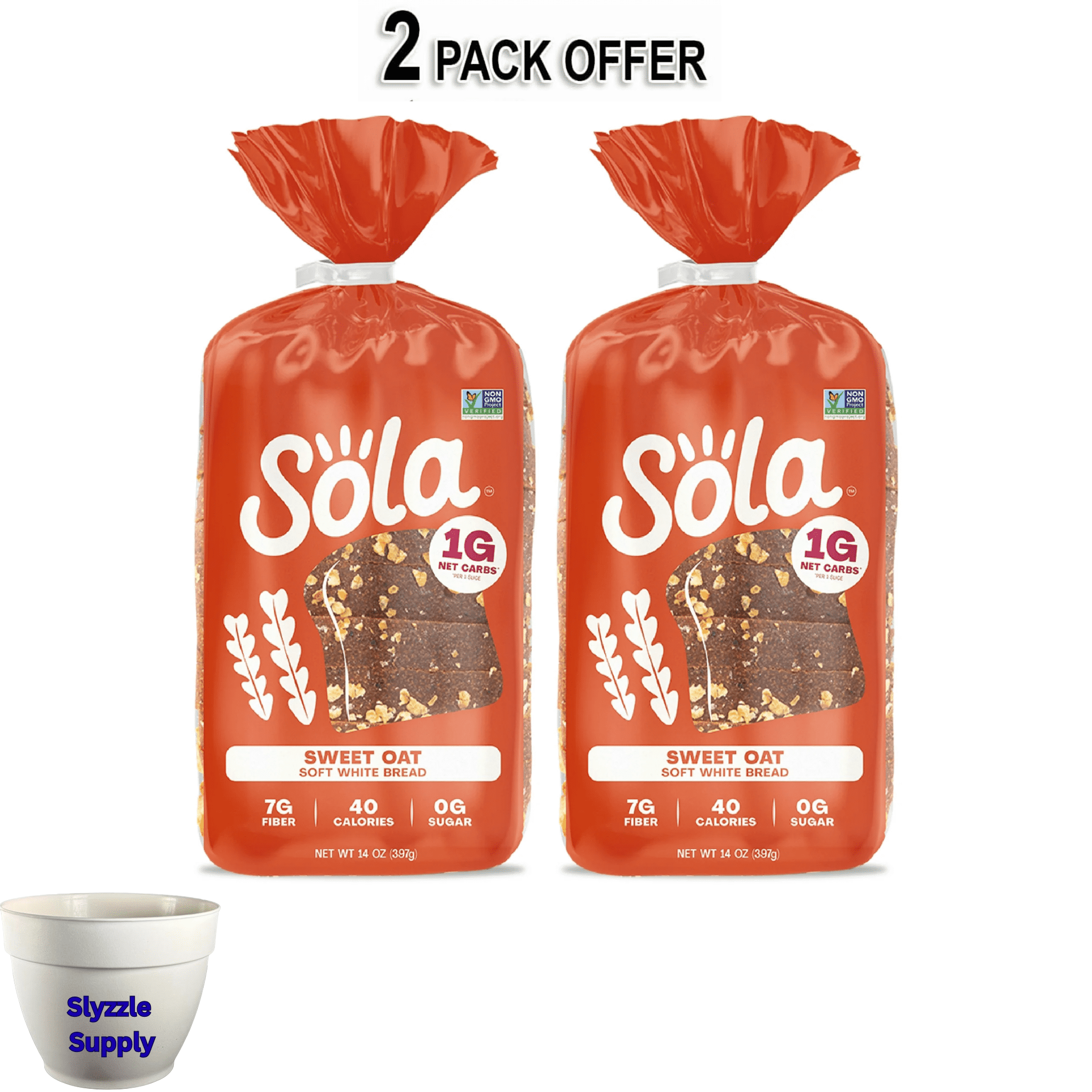 Sola Sweet Oat Sliced Bread, Soft White Bread, Non-GMO, 14 oz, Regular, Shelf-Stable