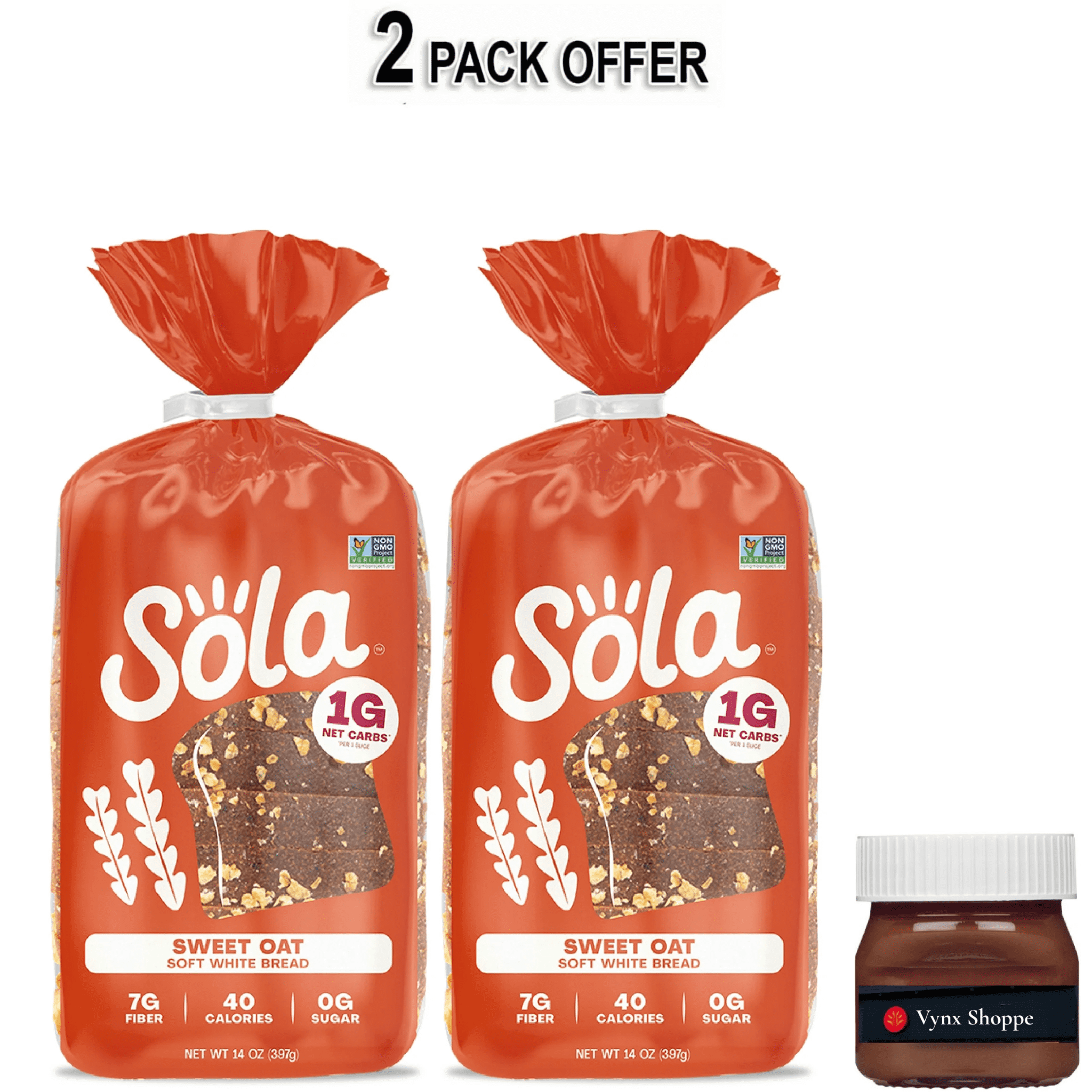Sola Sweet Oat Sliced Bread, Soft White Bread, Non-GMO, 14 oz