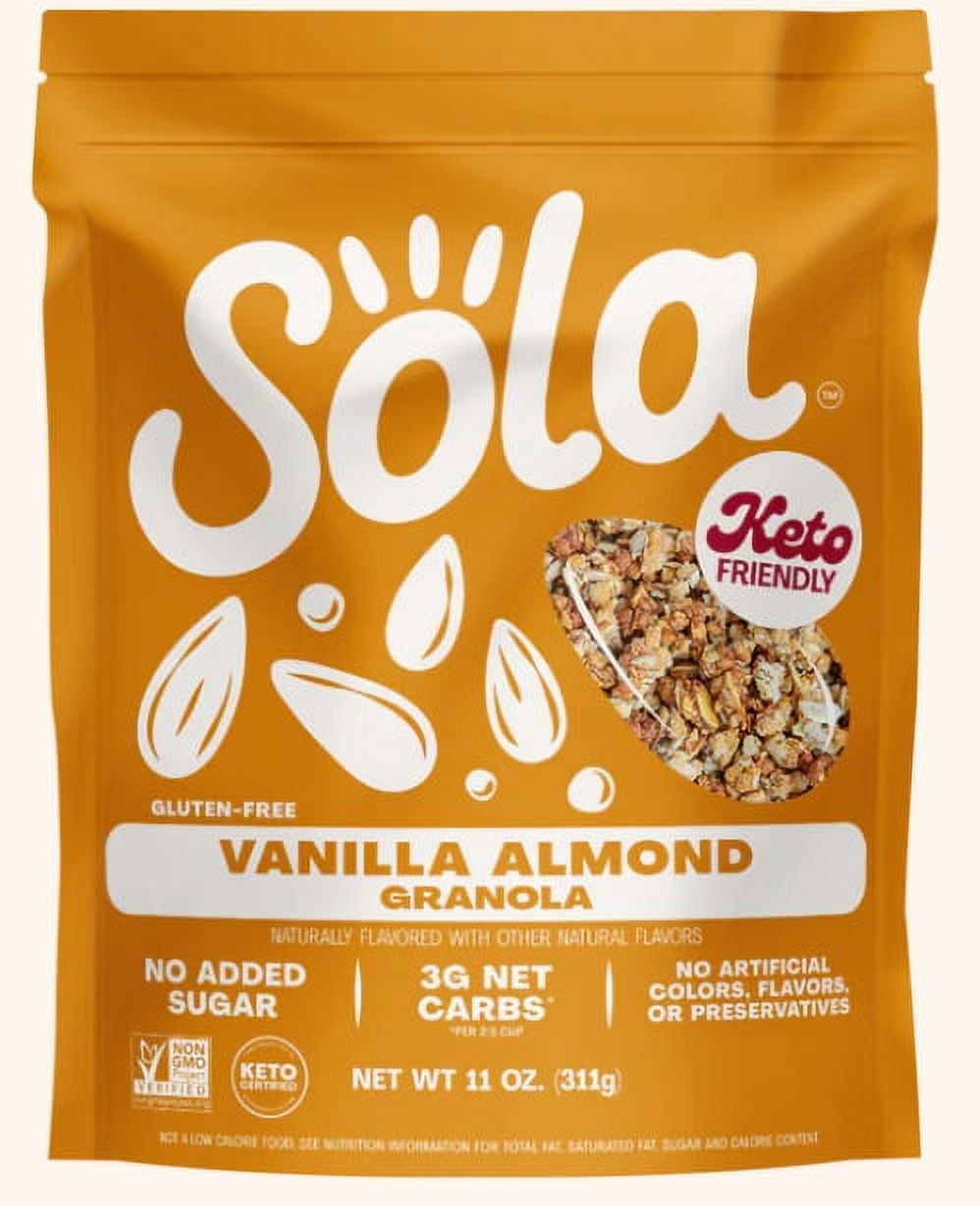 Sola Vanilla Almond Granola Cereal Low Sugar, Low Carb, Keto Friendly