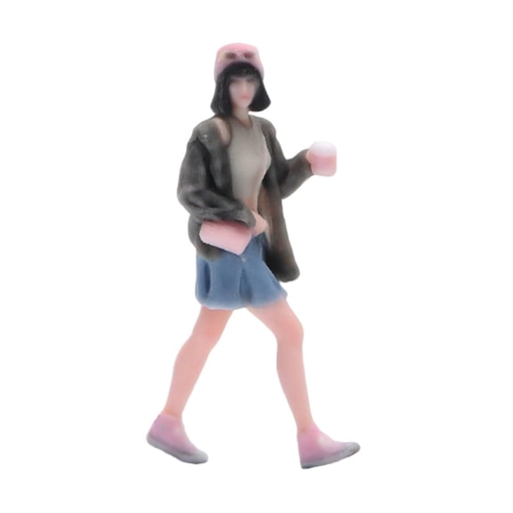 Solace 1/64 Female Figure Dioramas People Figurine for Micro Landscape Scene Layout Style B