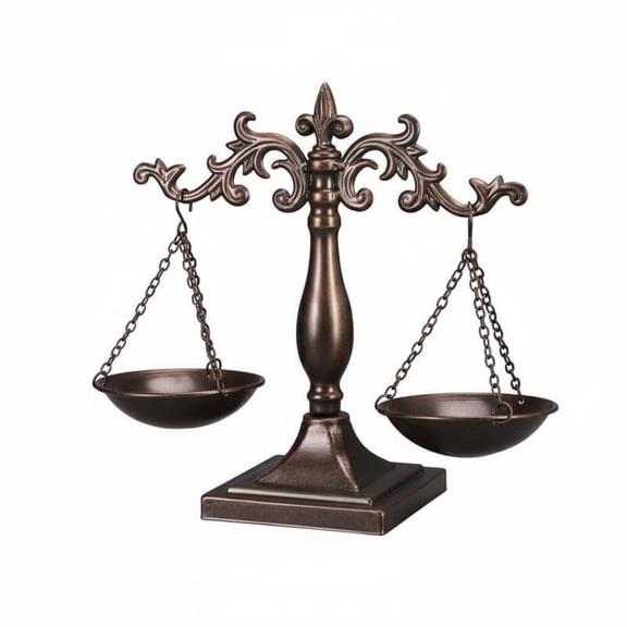 Solace 1 Piece Antique Bronze Balance Scale Ornament Retro Iron Art Sculpture Symbolizing Justice with Distressed Finish and Suitable for Study Office Decoration Law Workplace Home Decoration