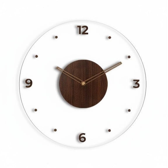 Solace 1 Piece Digital Wall Clock Modern Acrylic Silent Suspended Visual Clock Battery Powered Clear Display Suitable for Living Room Bedroom Office