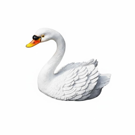 Solace 1 Piece Swan Statue Floating Ornament Small Animal Sculpture Resin Water Feature for Pond Pool Garden Suitable for Courtyard Decoration Outdoor Display