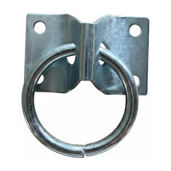 Solace 1 X Horse Tie Ring Wall Bracket Hinged Loop with Four Mounting Screw Holes Rust Resistant Steel Silver Finish for Utility Room and Stable Use