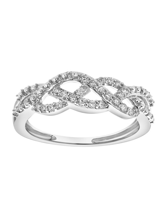 Solace 14K Gold Round Diamond Studded Infinity Ring - 0.21cts