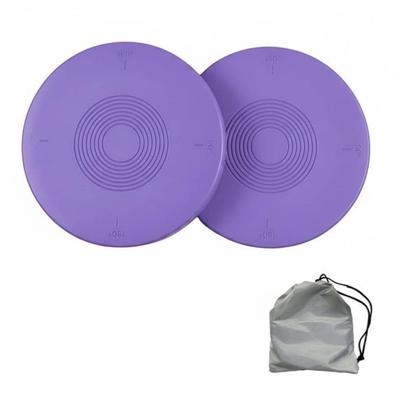 Solace 2 Pieces Turnout Board Ballet Dance Rotator Training Disc Circle Plate Plastic ABS Round Non-slip Surface Dance Accessory with Storage Bag Suitable for Dancers Ballet Practice Home Training